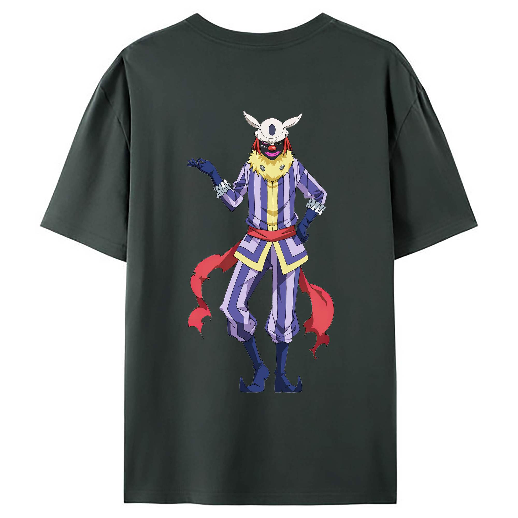 （画像用） 転スラ Regarding Reincarnated to Slime 綿100％ メンズ半袖Tシャツ（バックプリント） 通気性